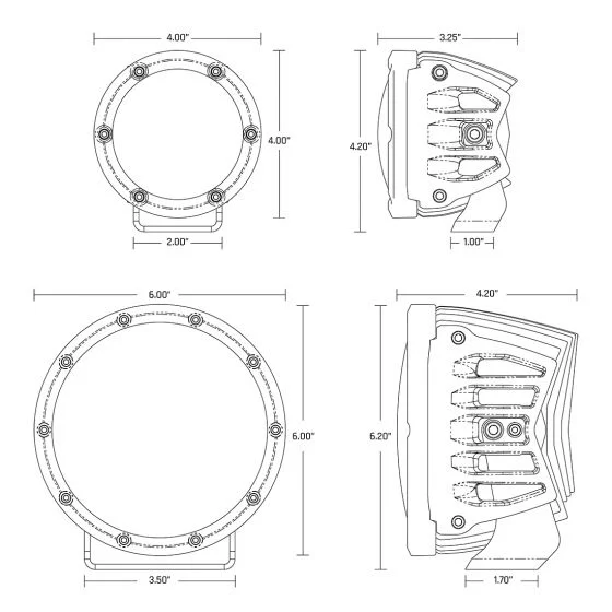 Rigid Industries Rigid 360-Series 4" LED OE Off-Road Fog Light Spot Beam Blu Backlight | Pair 5 Rigid Industries Rigid 360-Series 4" LED OE Off-Road Fog Light Spot Beam Blu Backlight | Pair - Image 3