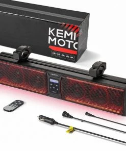 Kemimoto UTV Sound Bar RGB 26'' Bluetooth Multicolor Lights 500W Amplifier 1.75''-2'' Roll Bar -SuperATV Sales Shop Bluetooth Multicolor Lights 7