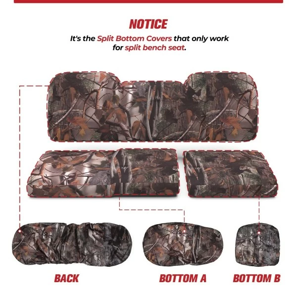 Kemimoto Polaris Ranger XP 1000 | Crew XP 1000 (3 Pcs) Camouflage Seat Cover 4 Kemimoto Polaris Ranger XP 1000 | Crew XP 1000 (3 Pcs) Camouflage Seat Cover - Image 2