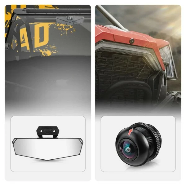Kemimoto Polaris RZR Pro XP Center Rear View Mirror & Front Camera Kit
