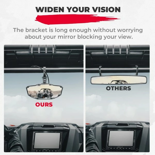 Kemimoto Universal Rearview Mirror W/ Interior Lights - Image 4