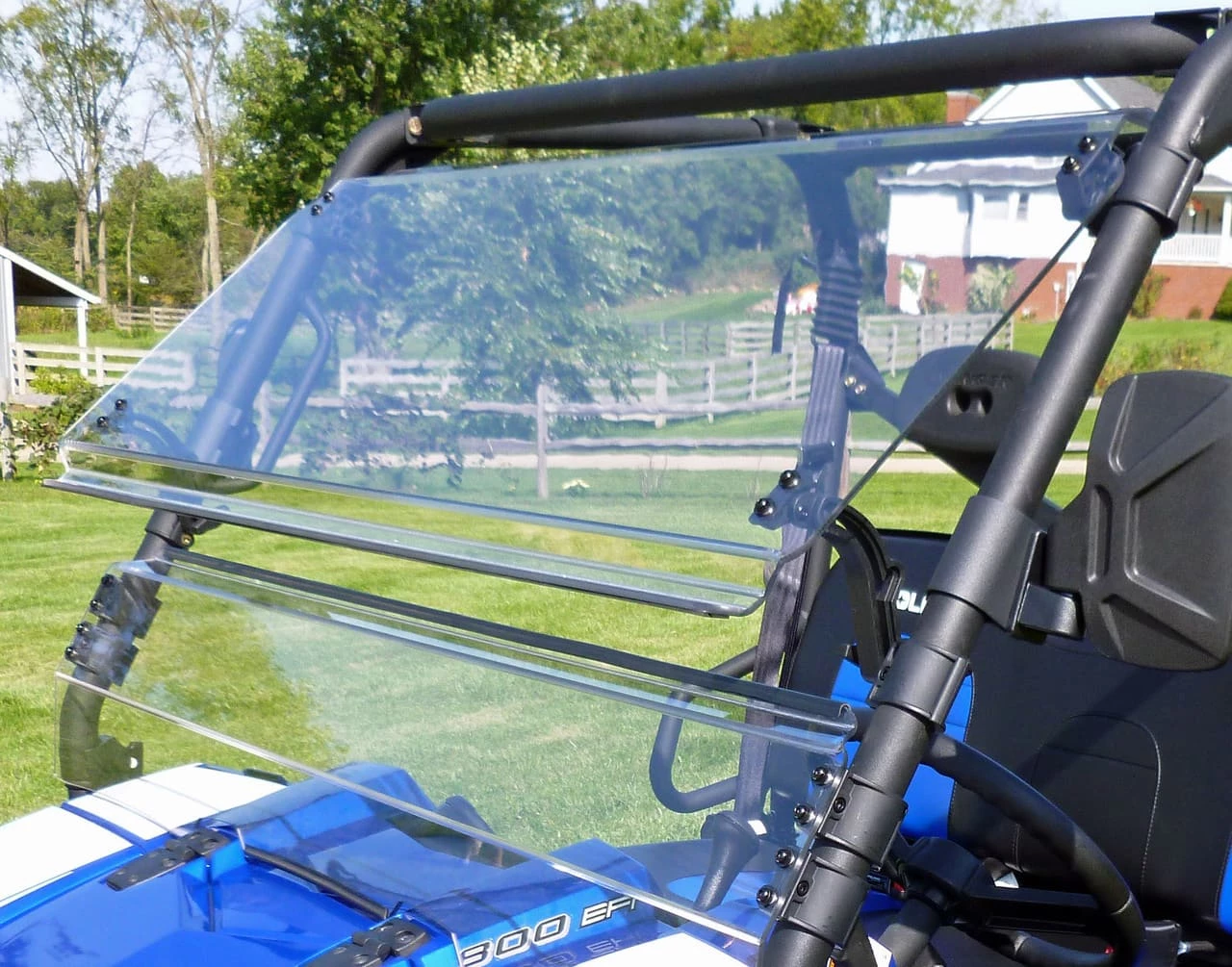 Spike Power Sports Spike Polaris Ranger (Round Tube) Full Size Tilting Scratch Resistant Windshield - Image 3