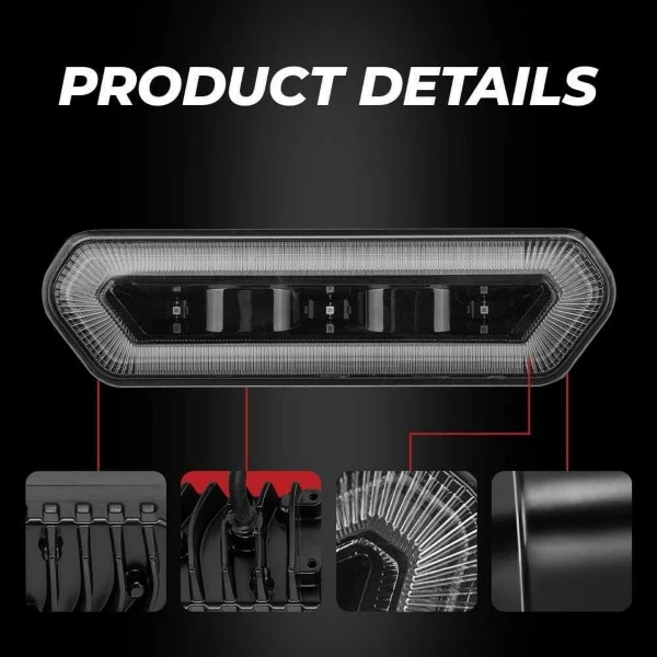 Kemimoto Universal Roll Bar Red Chase Tail Light - Image 2