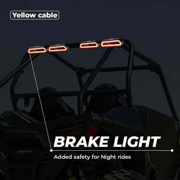 Kemimoto Universal Roll Bar Red Chase Tail Light - Image 12