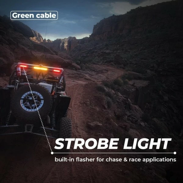 Kemimoto Universal Roll Bar Red Chase Tail Light - Image 5