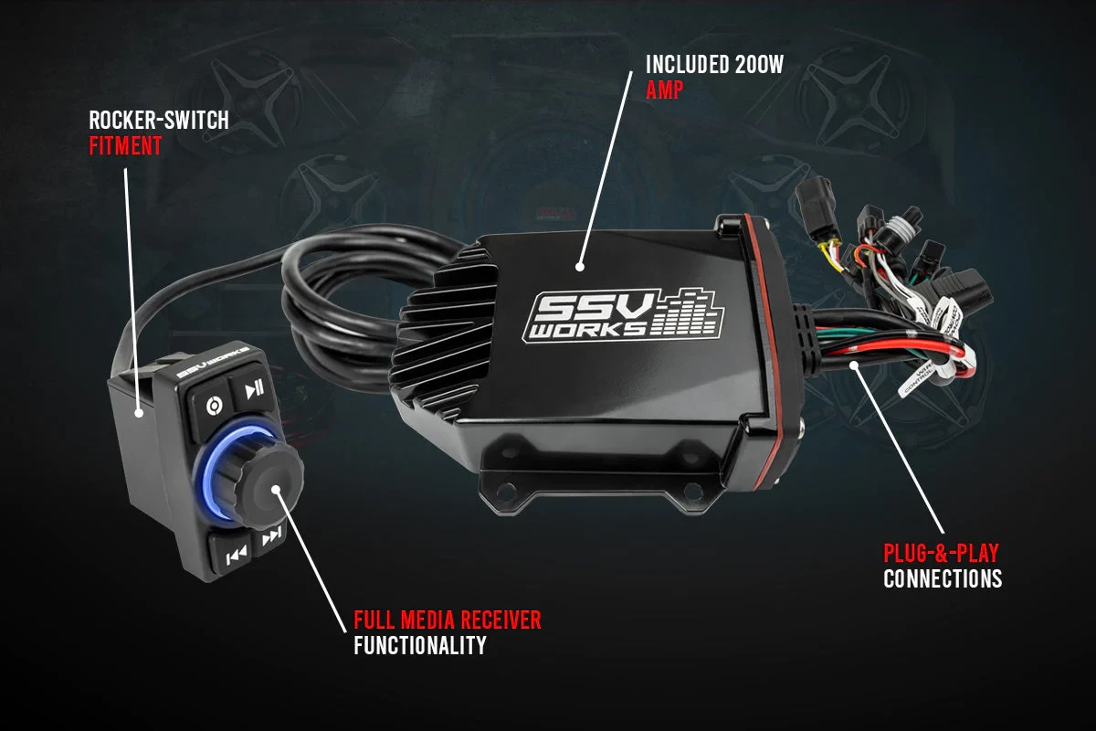 SSV Works Phase X 5-Speaker Kicker Audio-Kit - 2020-2023 Kawasaki KRX1000 2-Seater 4 SSV Works Phase X 5-Speaker Kicker Audio-Kit - 2020-2023 Kawasaki KRX1000 2-Seater - Image 2