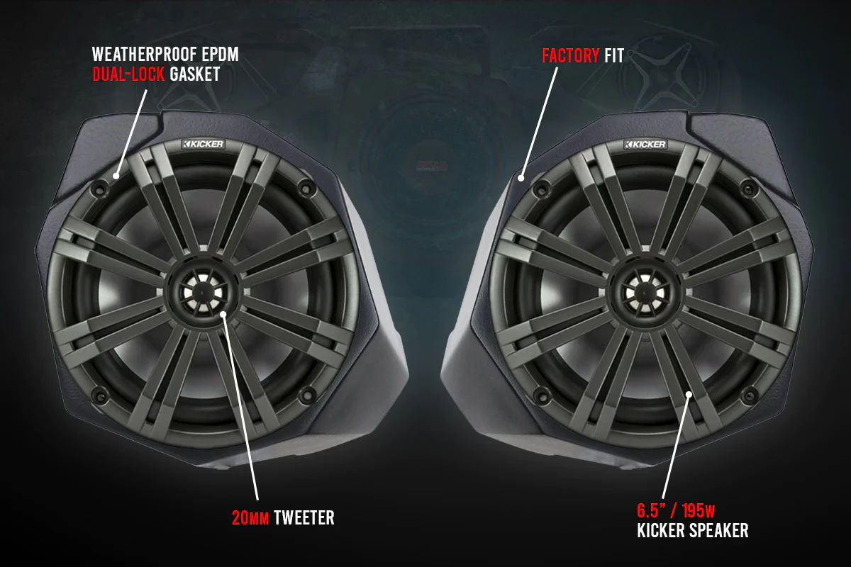SSV Works Complete Kicker 5-Speaker Phase X Plug-and-Play System - 2017-2023 Can-Am X3 5 SSV Works Complete Kicker 5-Speaker Phase X Plug-and-Play System - 2017-2023 Can-Am X3 - Image 3