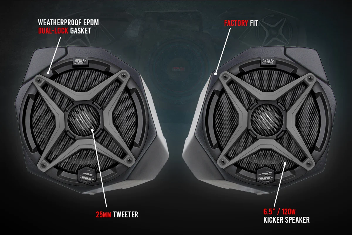 SSV Works Complete SSV 3-Speaker Plug-and-Play System - 2017-2023 Can-Am X3 5 SSV Works Complete SSV 3-Speaker Plug-and-Play System - 2017-2023 Can-Am X3 - Image 3