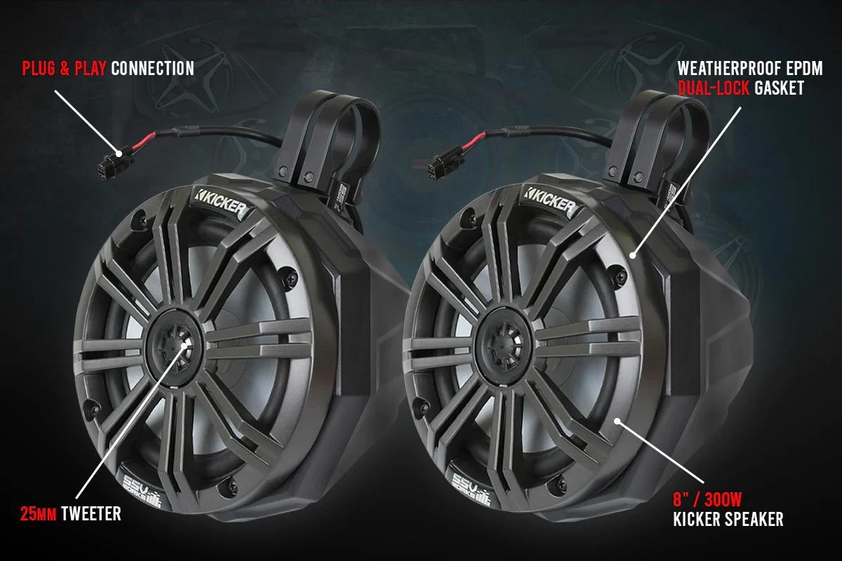 SSV Works Phase X 5-Speaker Kicker Audio-Kit - 2020-2023 Kawasaki KRX1000 2-Seater 6 SSV Works Phase X 5-Speaker Kicker Audio-Kit - 2020-2023 Kawasaki KRX1000 2-Seater - Image 4