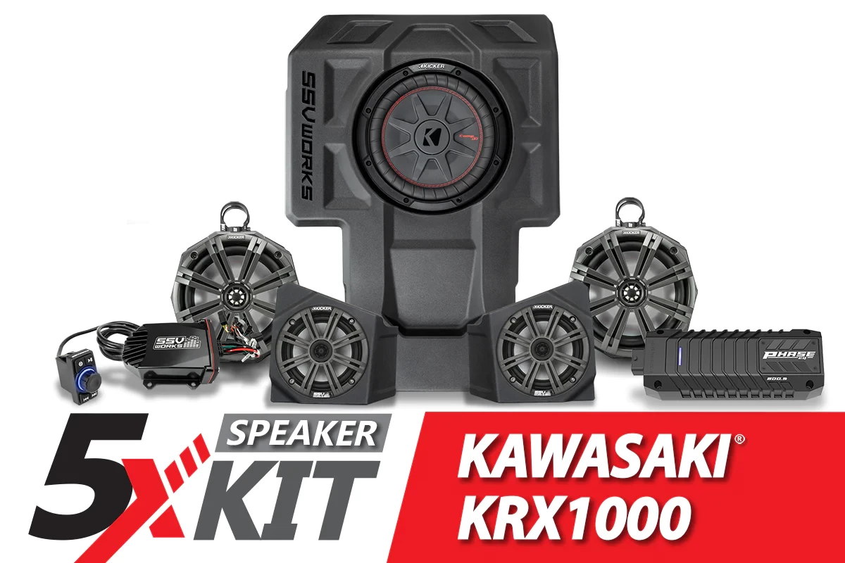 SSV Works Phase X 5-Speaker Kicker Audio-Kit - 2020-2023 Kawasaki KRX1000 2-Seater 3 SSV Works Phase X 5-Speaker Kicker Audio-Kit - 2020-2023 Kawasaki KRX1000 2-Seater