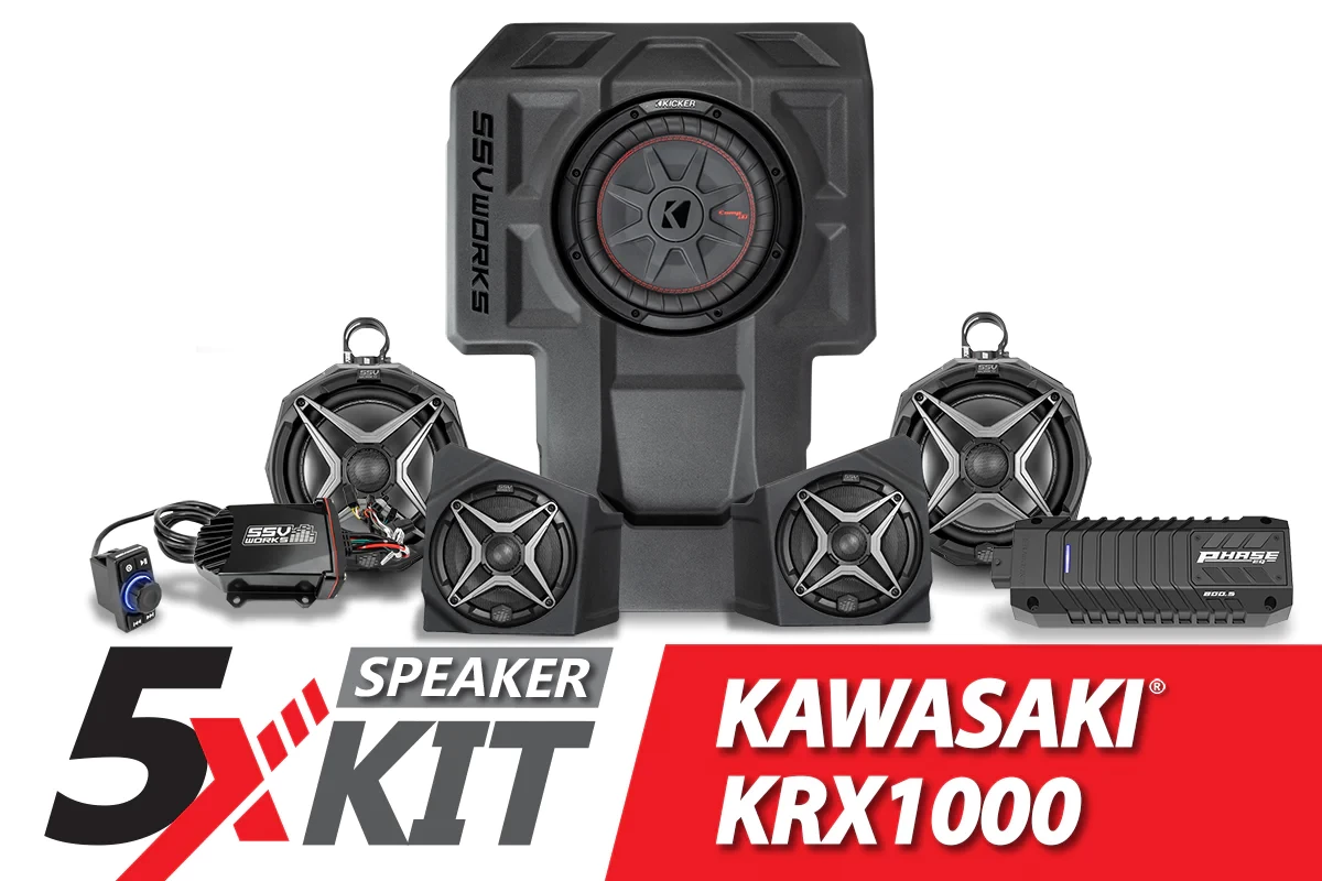 SSV Works Phase X 5-Speaker SSV Works Audio-Kit - 2020-2023 Kawasaki KRX1000 2-Seater 3 SSV Works Phase X 5-Speaker SSV Works Audio-Kit - 2020-2023 Kawasaki KRX1000 2-Seater