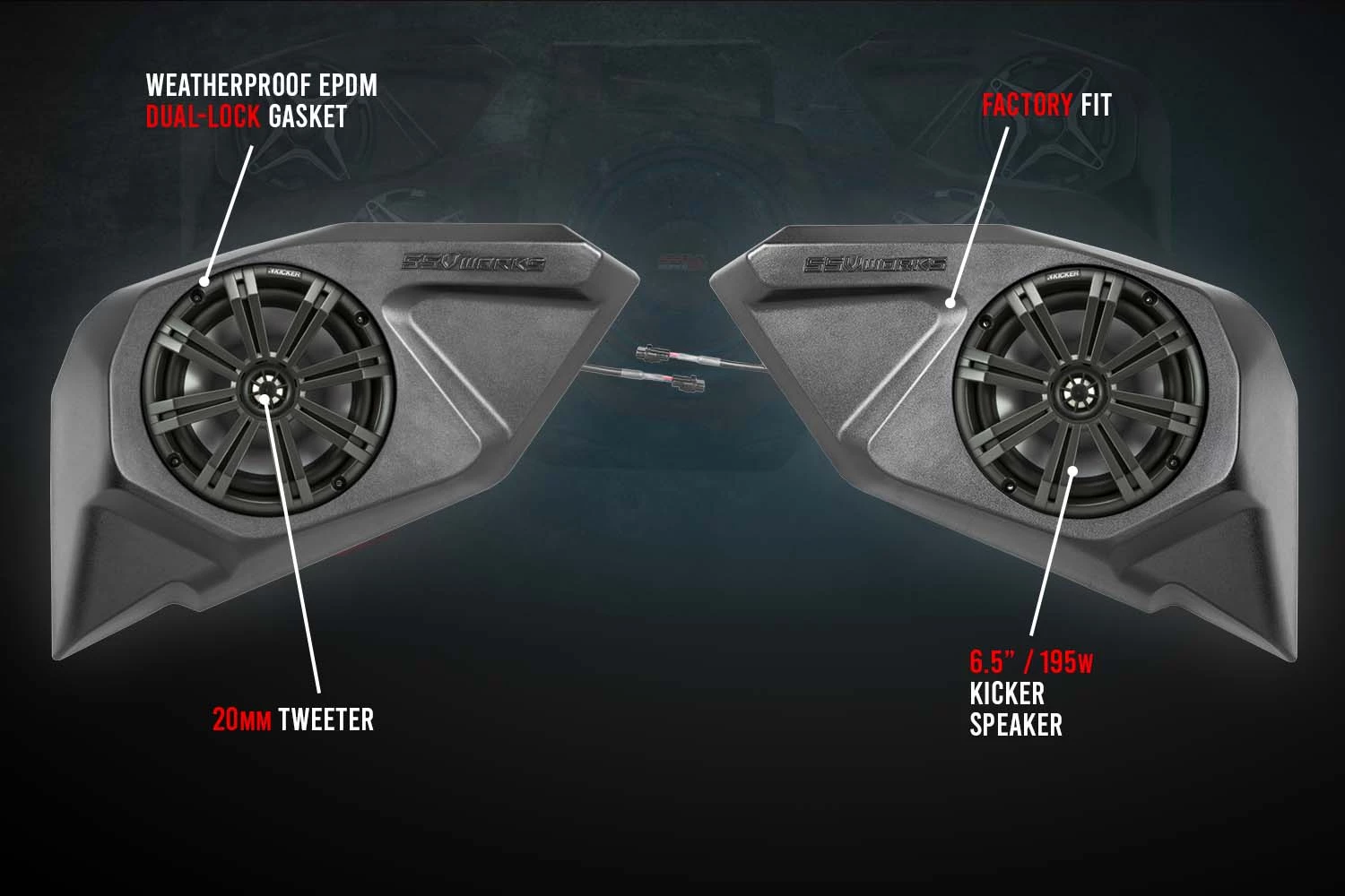 SSV Works Rear-Door 6.5in Add-On Speaker-Pods - 2020-2023 Polaris RZR Pro - Image 3