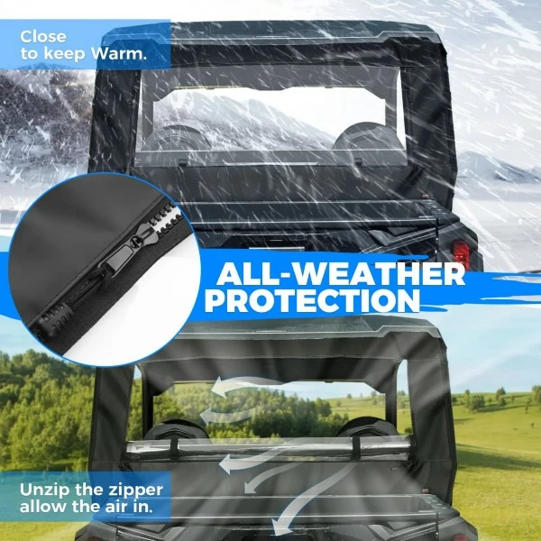 Kemimoto Polaris General 1000 XP PVC Soft Rear Windshield 5 Kemimoto Polaris General 1000 XP PVC Soft Rear Windshield - Image 3