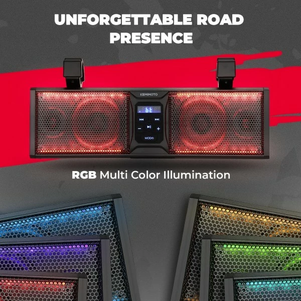 Kemimoto UTV 16 Inch Sound Bar, IP65 Waterproof/Dustproof Bluetooth Connectivity 4 Kemimoto UTV 16 Inch Sound Bar, IP65 Waterproof/Dustproof Bluetooth Connectivity - Image 2