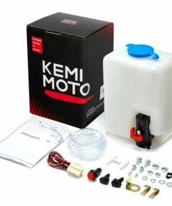 Kemimoto 1.5L Universal Car Windshield Washer Pump Reservoir Bottle Kit