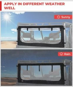 Kemimoto Polaris Ranger XP 1000 /Crew 2017-2023 Rear Window Windshield Windscreen -SuperATV Sales Shop Windscreen 6