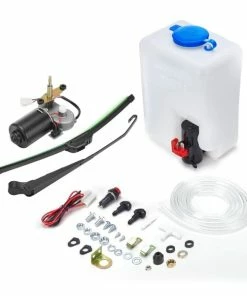 Kemimoto Universal 12V Electric Windshield Wiper Washer Kit 16"