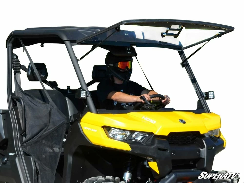 SuperATV Can-Am Defender Scratch Resistant Flip Windshield 3 SuperATV Can-Am Defender Scratch Resistant Flip Windshield