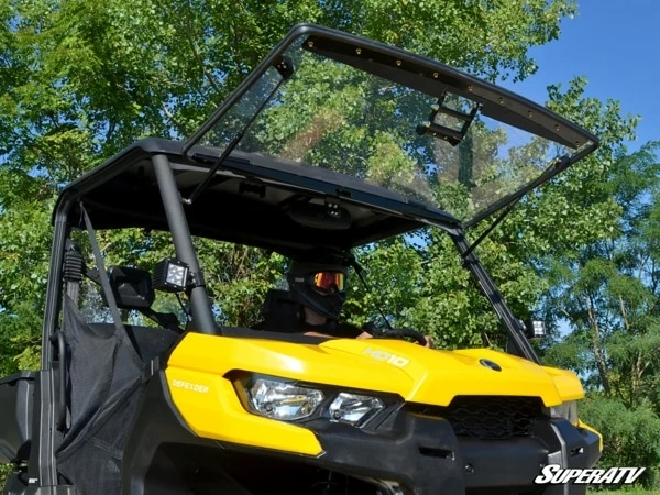 SuperATV Can-Am Defender Scratch Resistant Flip Windshield 6 SuperATV Can-Am Defender Scratch Resistant Flip Windshield - Image 4