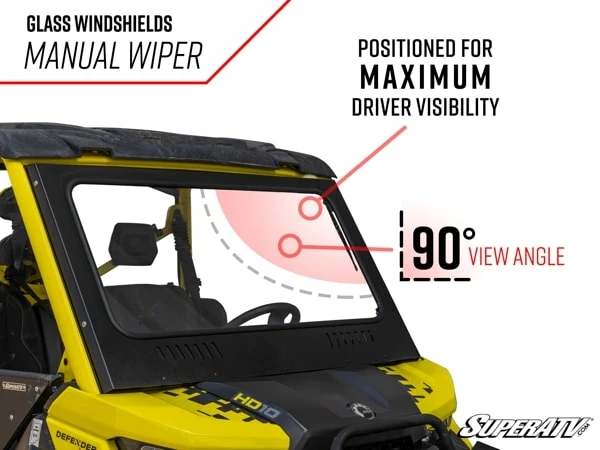 SuperATV Can-Am Defender Glass Windshield 6 SuperATV Can-Am Defender Glass Windshield - Image 4