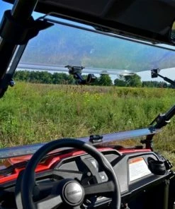 Alternative view of SuperATV Honda Pioneer 500 Scratch Resistant Flip Windshield