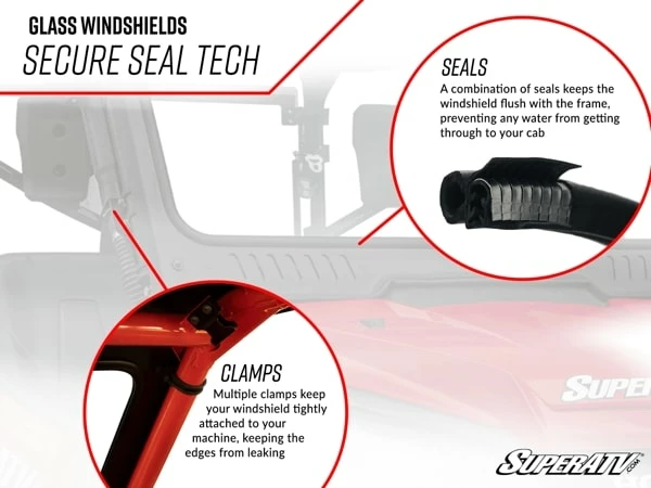 SuperATV Can-Am Defender Glass Windshield 9 SuperATV Can-Am Defender Glass Windshield - Image 7