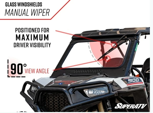 SuperATV Polaris RZR XP Turbo S Glass Windshield - Image 4