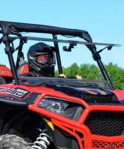 SuperATV Polaris RZR XP Turbo Scratch Resistant Flip Windshield