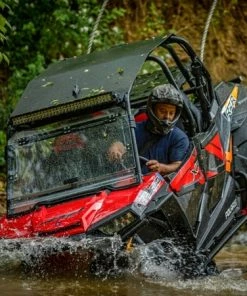 SuperATV Polaris RZR XP Turbo Scratch Resistant Flip Windshield -SuperATV Sales Shop polaris rzr 1k flip windshield 8