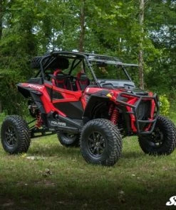 SuperATV Polaris RZR Turbo S Scratch Resistant Flip Windshield -SuperATV Sales Shop polaris rzrxpts flip windshield 4 2