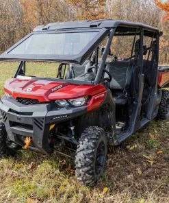 Rough Country '16-'22 Can-Am Defender Power Flip Glass Windshield -SuperATV Sales Shop rough country 16 22 can am defender 4wd power flip glass windshield 2