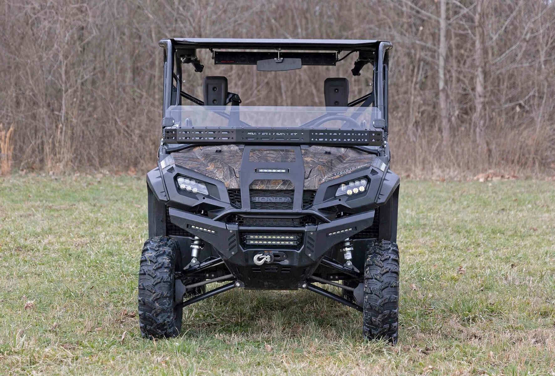 Rough Country '16-'22 Honda Pioneer 1000/Pioneer 1000-5 Scratch Resistant Half Windshield - Image 2