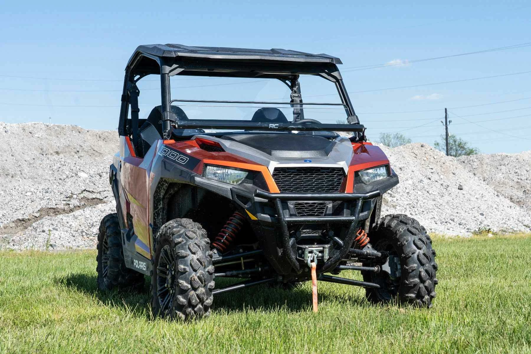 Rough Country '16-'22 Polaris GeneralScratch Resistant Half Windshield 4 Rough Country '16-'22 Polaris GeneralScratch Resistant Half Windshield - Image 2