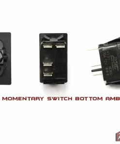 XTC Power Products XTC (ON)-OFF SPST Momentary Carling Rocker Switch With Amber Bottom LED