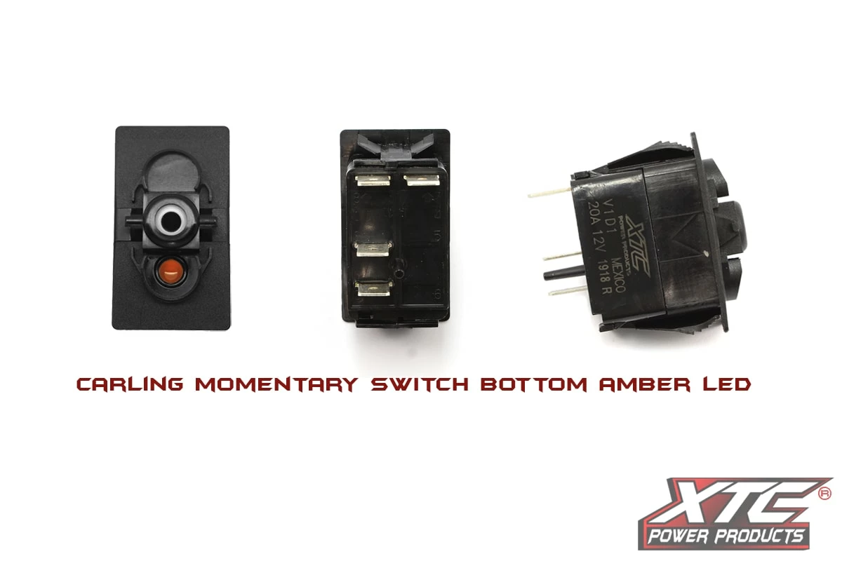 XTC Power Products XTC (ON)-OFF SPST Momentary Carling Rocker Switch With Amber Bottom LED 3 XTC Power Products XTC (ON)-OFF SPST Momentary Carling Rocker Switch With Amber Bottom LED